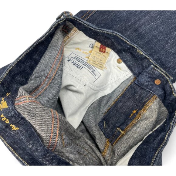 7 For All Mankind Flare Size 29 USA Made Denim Jeans 30 x 32 NEW Dead Stock VTG - Picture 12 of 15